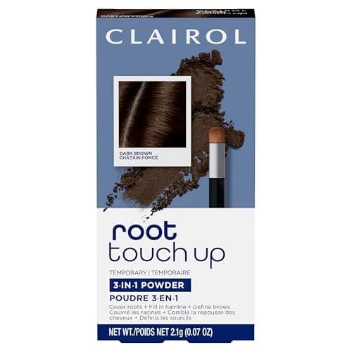 Clairol Root Touch-Up Powder Light Brown | 0.07 oz (2 g) | Ammonia-Free Gray Coverage Stick — Dark Brown / 0.07 Ounce