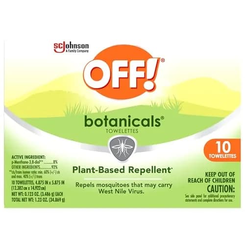 OFF! Botanicals Insect Repellent Wipes 10 Count | DEET-Free, Pine Oil Formula, Mosquito & Bug Protection thumbnail 2