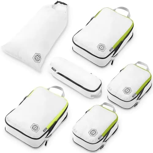 TRIPPED Travel Gear Compression Packing Cubes for Carry-On Travel 6-Pack | Ultralight Ripstop Nylon with Double-Stitched Zippers thumbnail 1