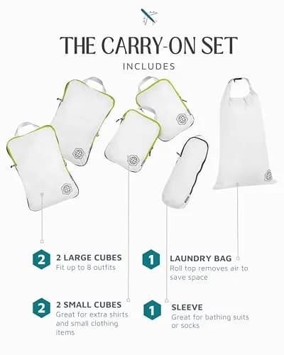 TRIPPED Travel Gear Compression Packing Cubes for Carry-On Travel 6-Pack | Ultralight Ripstop Nylon with Double-Stitched Zippers thumbnail 7