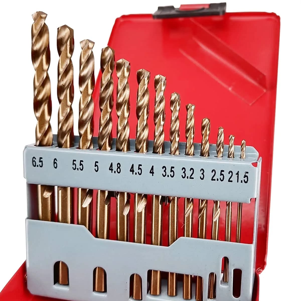 HYMNORQ 13-Piece M35 Cobalt Steel Drill Bit Set, Metric 1.5mm - 6.5mm | Professional Grade for Hard Metals - main product image