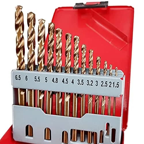 HYMNORQ 13-Piece M35 Cobalt Steel Drill Bit Set, Metric 1.5mm - 6.5mm | Professional Grade for Hard Metals thumbnail 1