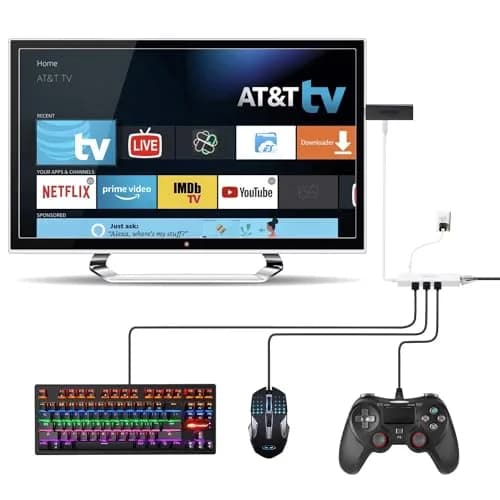 Smays Micro USB Hub with Ethernet Adapter, OTG Cable for Fire TV Stick /4K /Cube | 3-Port OTG USB Hub with Ethernet thumbnail 2