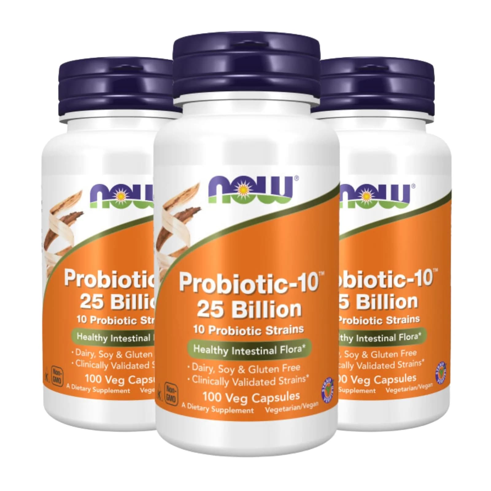 Now Foods Probiotic-10 25 Billion | 100 Count (Pack of 3) for Digestive Support in India
