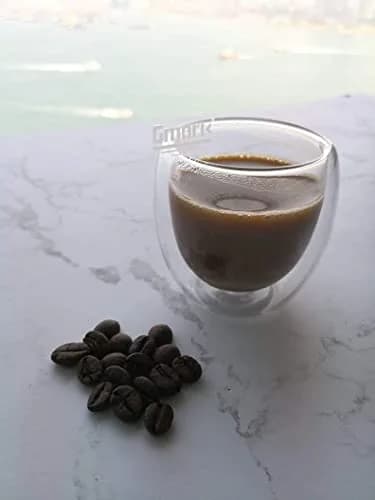 Gmark 2.7 oz Double Wall Glass Espresso Cups Set of 4 | Insulated Borosilicate Mini Demitasse Cups for Coffee & Tea thumbnail 8
