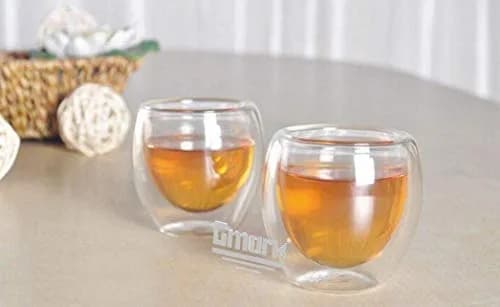 Gmark 2.7 oz Double Wall Glass Espresso Cups Set of 4 | Insulated Borosilicate Mini Demitasse Cups for Coffee & Tea thumbnail 9