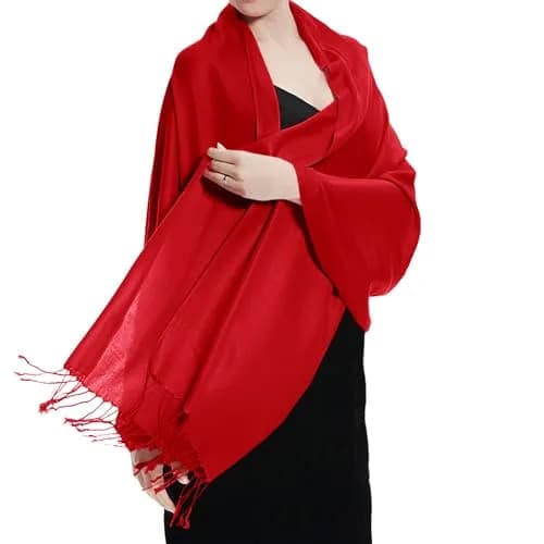 TZ Promise Women Shawl Wrap Scarf for Evening Dresses Formal Wedding Travel | Solid Color, 28x72 inches, Soft Viscose thumbnail 1