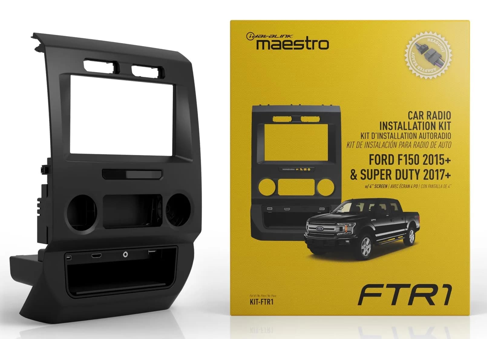 Maestro DASH KIT-FTR1 Dash Kit and T-Harness for Ford Trucks 4.3 inch Screen | Double-DIN Radio Install Kit