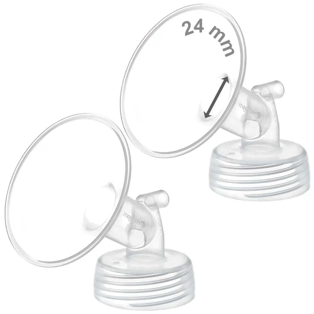 Maymom 21mm Flange for Spectra S1/S2/9 Plus Breastpump | BPA-Free Plastic, Hypoallergenic — Two Flanges Clear