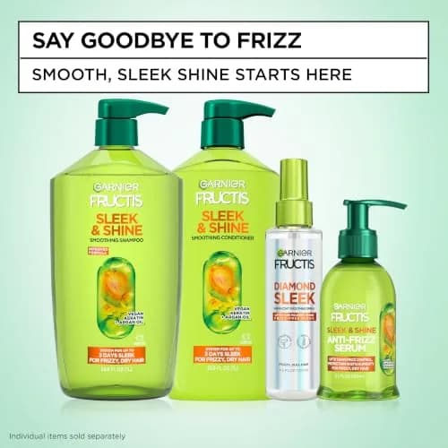 Garnier Fructis Sleek & Shine Anti-Frizz Hair Serum 156ml (5.1 Fl Oz x2) | 72-Hour Frizz Control for Dry Hair thumbnail 5