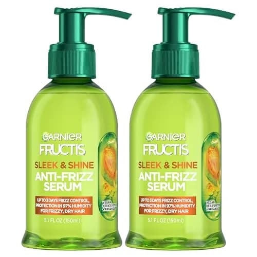 Garnier Fructis Sleek & Shine Anti-Frizz Hair Serum 156ml (5.1 Fl Oz x2) | 72-Hour Frizz Control for Dry Hair thumbnail 1