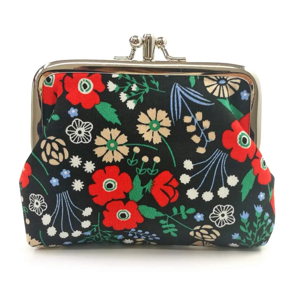 Sanxiner Cute Floral Kiss-Lock Coin Purse 10.5cm (4.13in) | Vintage Style Change Holder with 2 Compartments - view 7