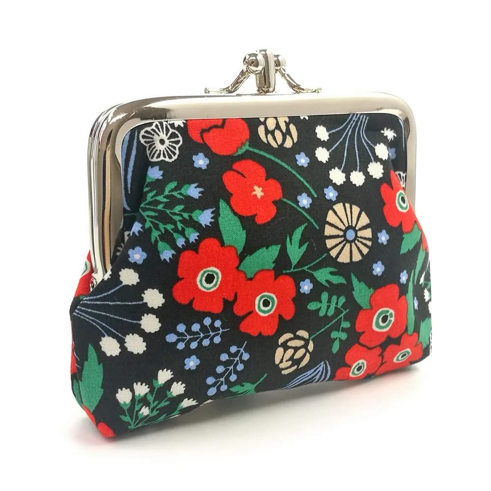Sanxiner Cute Floral Kiss-Lock Coin Purse 10.5cm (4.13in) | Vintage Style Change Holder with 2 Compartments - view 2