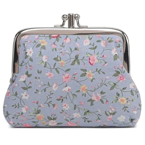 Sanxiner Cute Floral Kiss-Lock Coin Purse with 2 Compartments | 19.5cm (7.67in) x 12.7cm (5in) x 1.8cm (0.7in) thumbnail 1