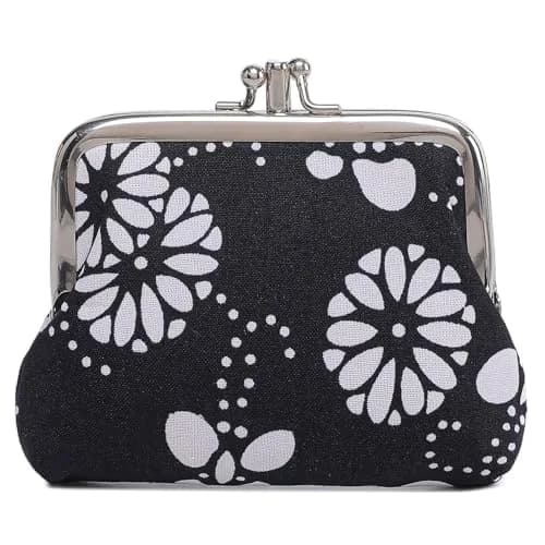 Sanxiner Cute Floral Buckle Coin Purse 1.9cm (0.75in) | Kiss-Lock Change Purse with 2 Compartments thumbnail 1