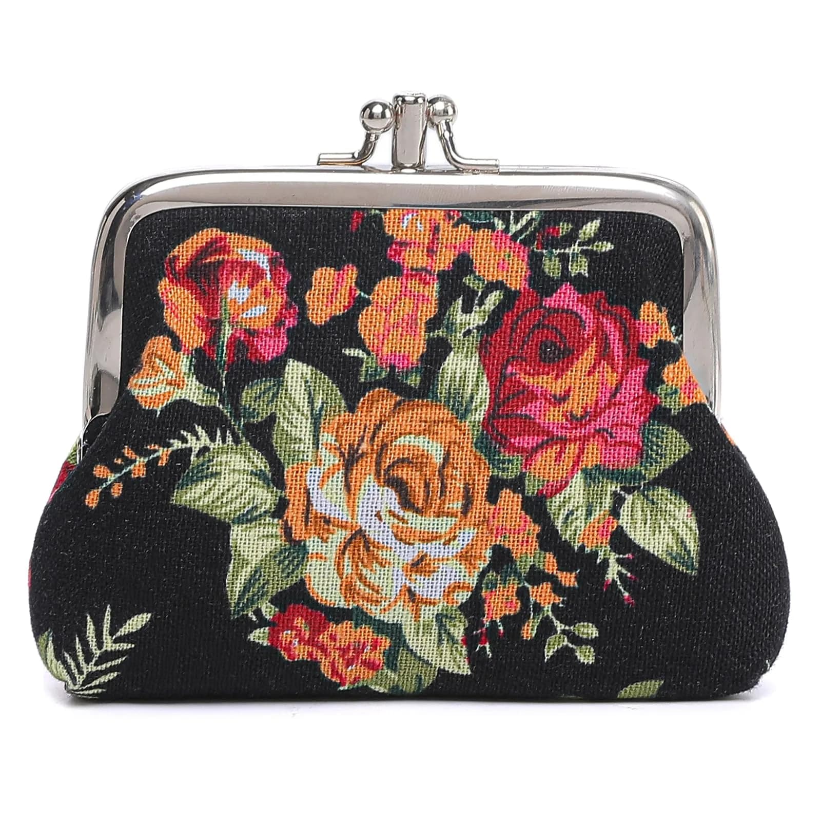 Sanxiner Cute Floral Kiss-Lock Coin Purse with 2 Compartments | Vintage Style Canvas Pouch - view 7
