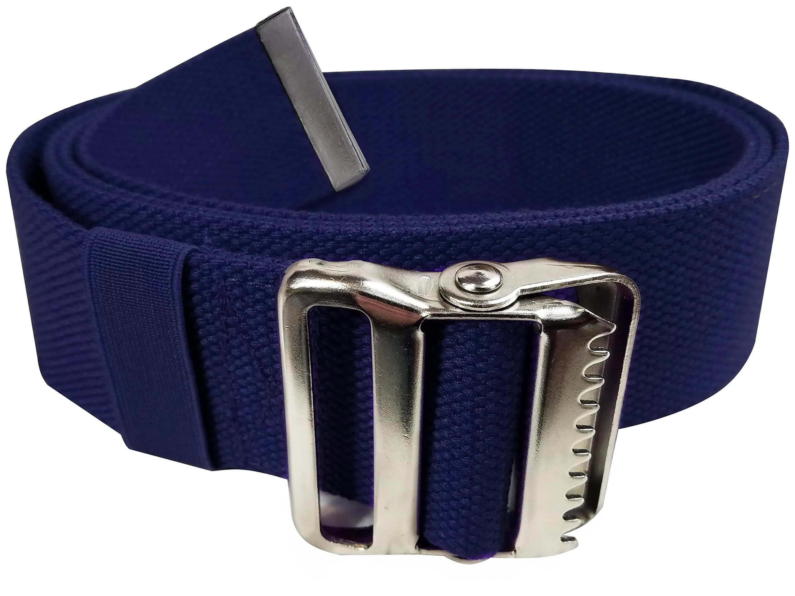 LiftAid Transfer and Gait Belt 60 Inch (152 cm) with Metal Buckle and Loop | Walking, Standing, and Transfer Assist Aid for Seniors, Elderly, Caregiver, Nurse, Therapist (Purple) — Navy Blue
