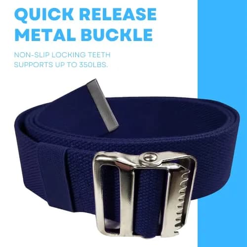 LiftAid Transfer and Gait Belt 60 Inch (152 cm) with Metal Buckle and Loop | Walking, Standing and Transfer Assist Aid for Seniors thumbnail 4