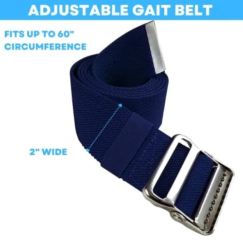 LiftAid Transfer and Gait Belt 60 Inch (152 cm) with Metal Buckle and Loop | Walking, Standing and Transfer Assist Aid for Seniors thumbnail 5