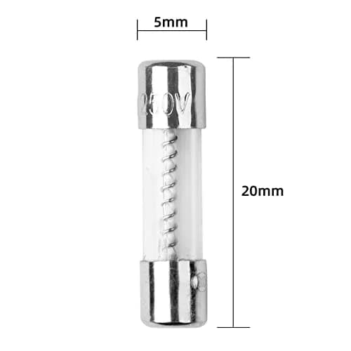 COMPSTUDIO 6.3A 250V Glass Slow Blow Fuse 20x5mm | Time-Delay, 10 Pack thumbnail 3