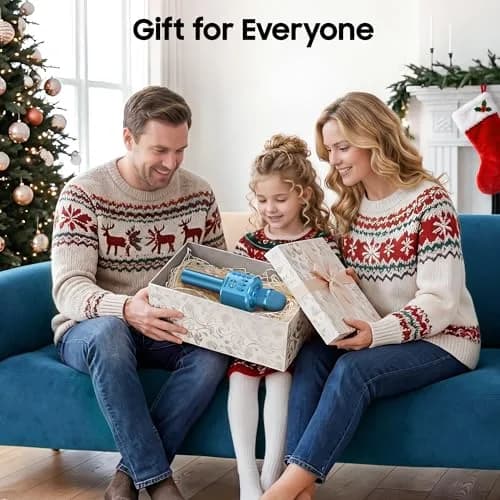 BONAOK Wireless Bluetooth Karaoke Microphone Q37 Blue | Portable Handheld Mic Speaker for Parties & All Smartphones thumbnail 8
