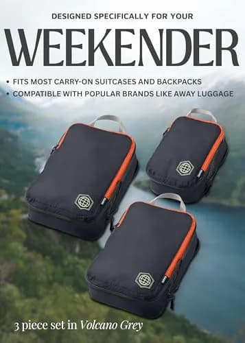 TRIPPED Travel Gear Compression Packing Cubes for Carry-On Travel 3-Pack | Ultralight Ripstop Nylon with Double-Stitched Zippers thumbnail 3