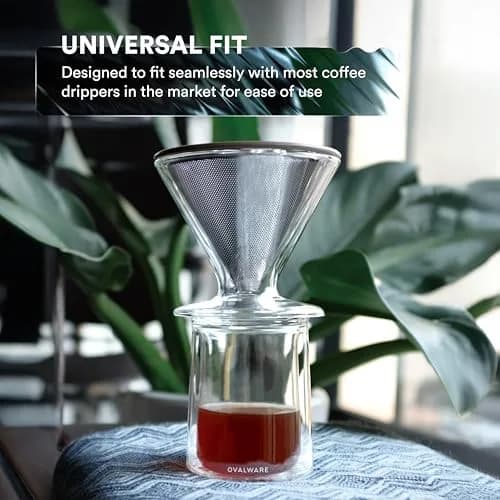 ovalware Double Wall Insulated Glass Cup Set of 2 (350ml / 12oz) | Keeps Drinks Hot or Cold for Hours thumbnail 6