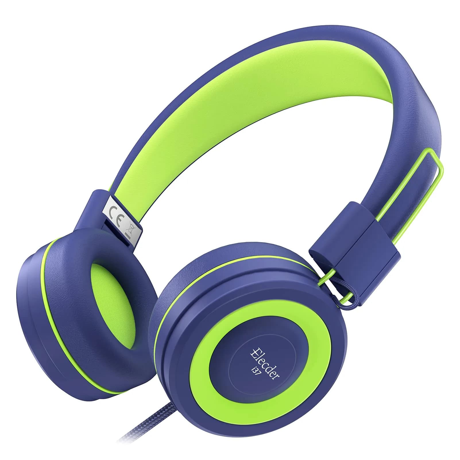 ELECDER i37 Kids Headphones with Cord Wired for School Classroom, Navy | Foldable, Adjustable, Comfortable — Navy