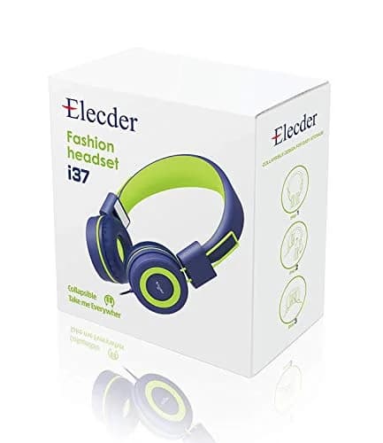 ELECDER i37 Kids Headphones with Cord Wired for School Classroom, Navy | Foldable, Adjustable, Comfortable thumbnail 6