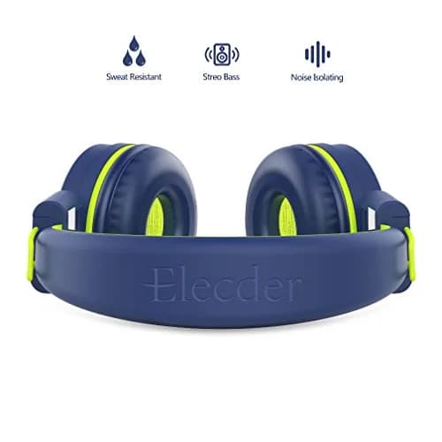 ELECDER i37 Kids Headphones with Cord Wired for School Classroom, Navy | Foldable, Adjustable, Comfortable thumbnail 3