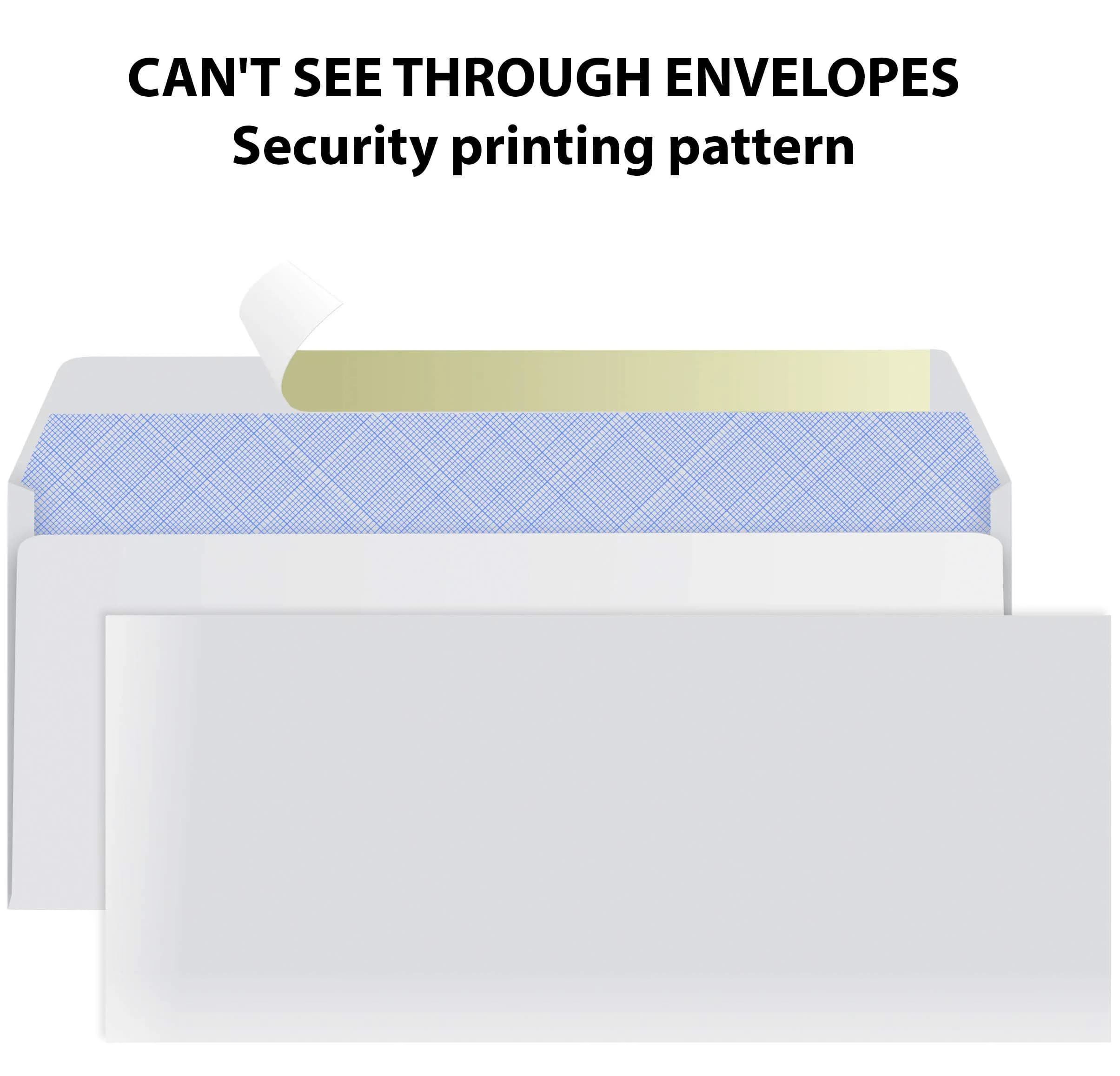 Splendoress #10 Security Envelopes Windowless, 500 Count White Wove | Bulk Value Pack Security Envelopes - view 3