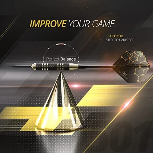 CC-Exquisite Premium Steel Tip Darts Set - Brass Barrels, Metal Tips, 12 Shafts, Flights, Dart Tool & Case thumbnail 6