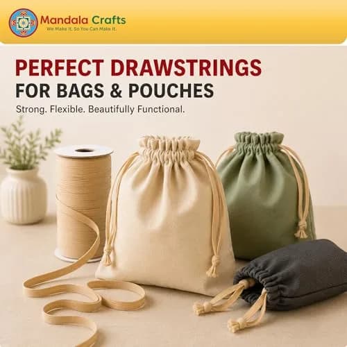 Mandala Crafts 50 Yards ¼ Inch 6mm White Elastic Bands for Sewing | Resilient & Soft Flat Elastic Cord thumbnail 6