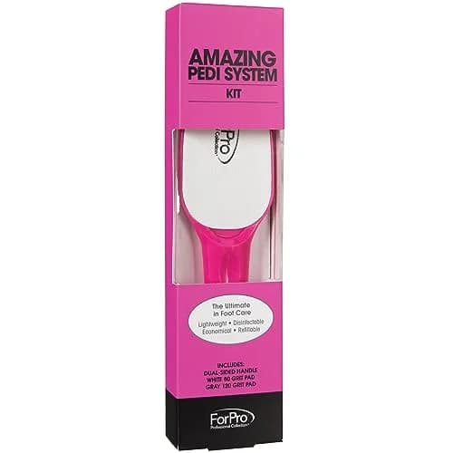 ForPro Professional Collection Amazing Pedi System Kit Pink 10-inch File with 6 Refill Strips | Double-Sided Professional Quality Pedicure File for Heels thumbnail 1