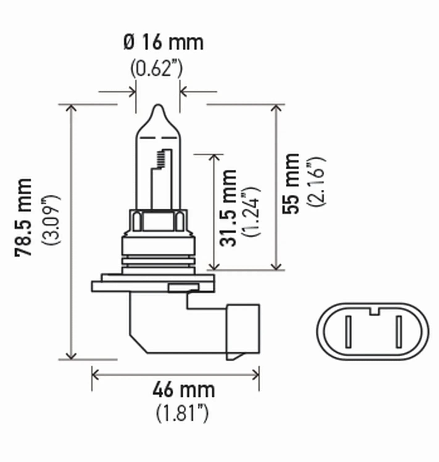 Hella Optilux XY Series HB3 9005 Xenon Yellow Halogen Bulbs, 12V, 65W, 2 Pack thumbnail 2