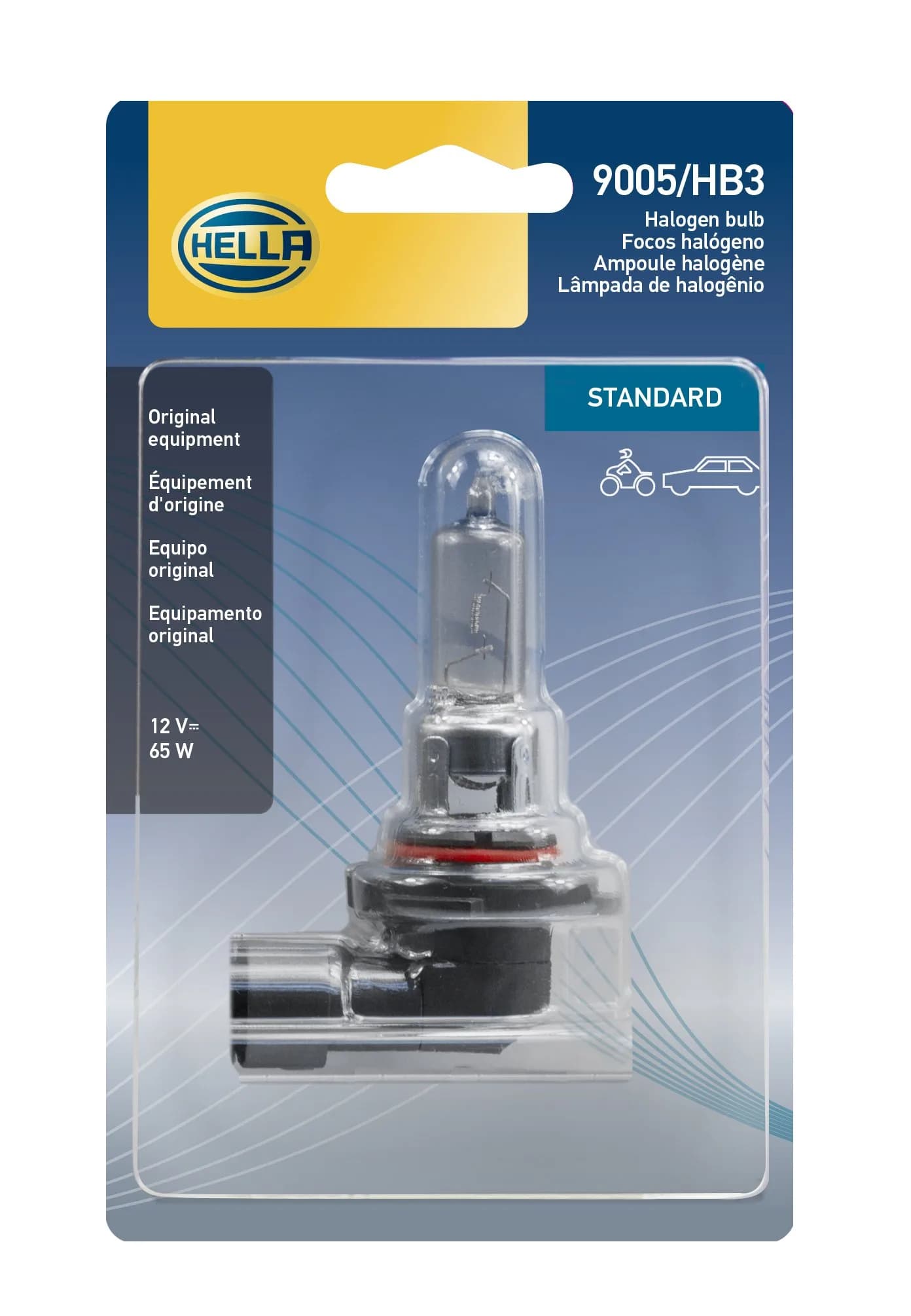 Hella Optilux XY Series HB3 9005 Standard Halogen Bulb, 12V, 65W, Single - main product image