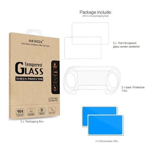 AKWOX Screen Protector for PS Vita 2000 | 9H Tempered Glass & HD PET Back Film thumbnail 6