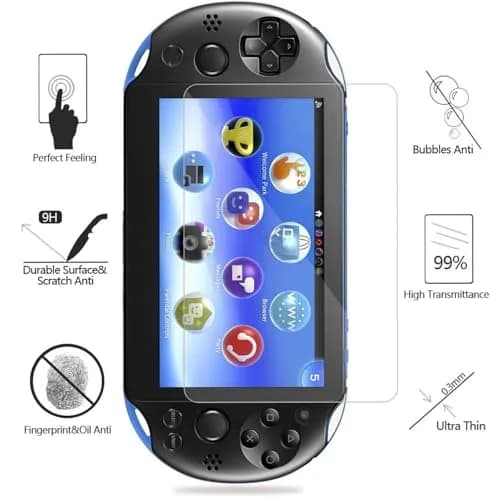 AKWOX Screen Protector for PS Vita 2000 | 9H Tempered Glass & HD PET Back Film thumbnail 2