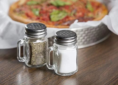 Tablecraft Mini Mason Salt & Pepper Shakers with Stainless Steel Top, 1.5 oz (44ml) each | 12-Pack for Tabletop & Events thumbnail 4