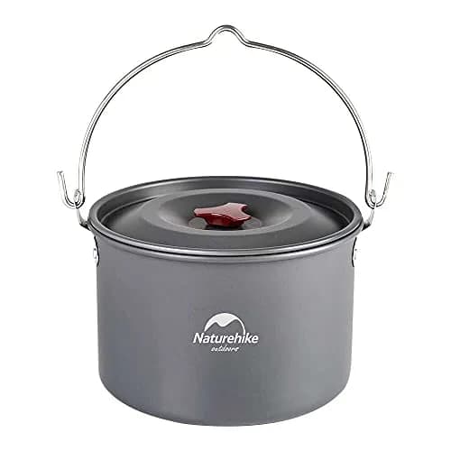 Naturehike 4.2 Quart (4L) Aluminum Hanging Pot with Lid | Lightweight Outdoor Cooking Pot for Camping Hiking Picnic Travel thumbnail 1