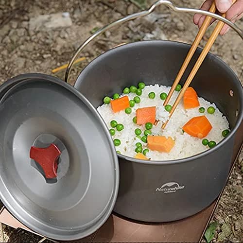 Naturehike 4.2 Quart (4L) Aluminum Hanging Pot with Lid | Lightweight Outdoor Cooking Pot for Camping Hiking Picnic Travel thumbnail 5