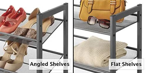 Whitmor 3-Tier Steel Mesh Shoe Rack 29.38" W x 12" D x 24.63" H | Adjustable Metal Shoe Organizer with Lipped Edge thumbnail 5