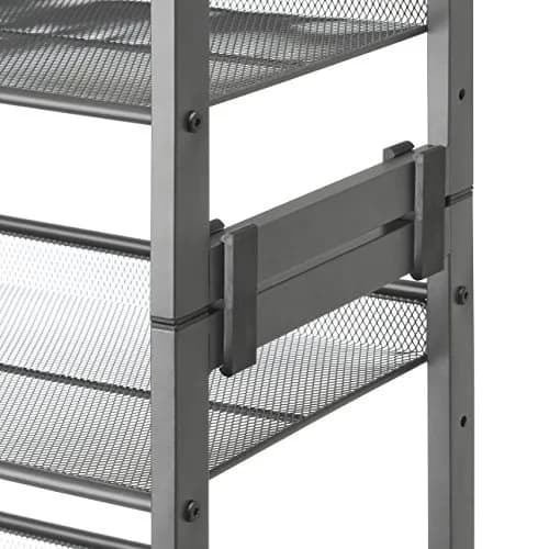 Whitmor 3-Tier Steel Mesh Shoe Rack 29.38" W x 12" D x 24.63" H | Adjustable Metal Shoe Organizer with Lipped Edge thumbnail 9