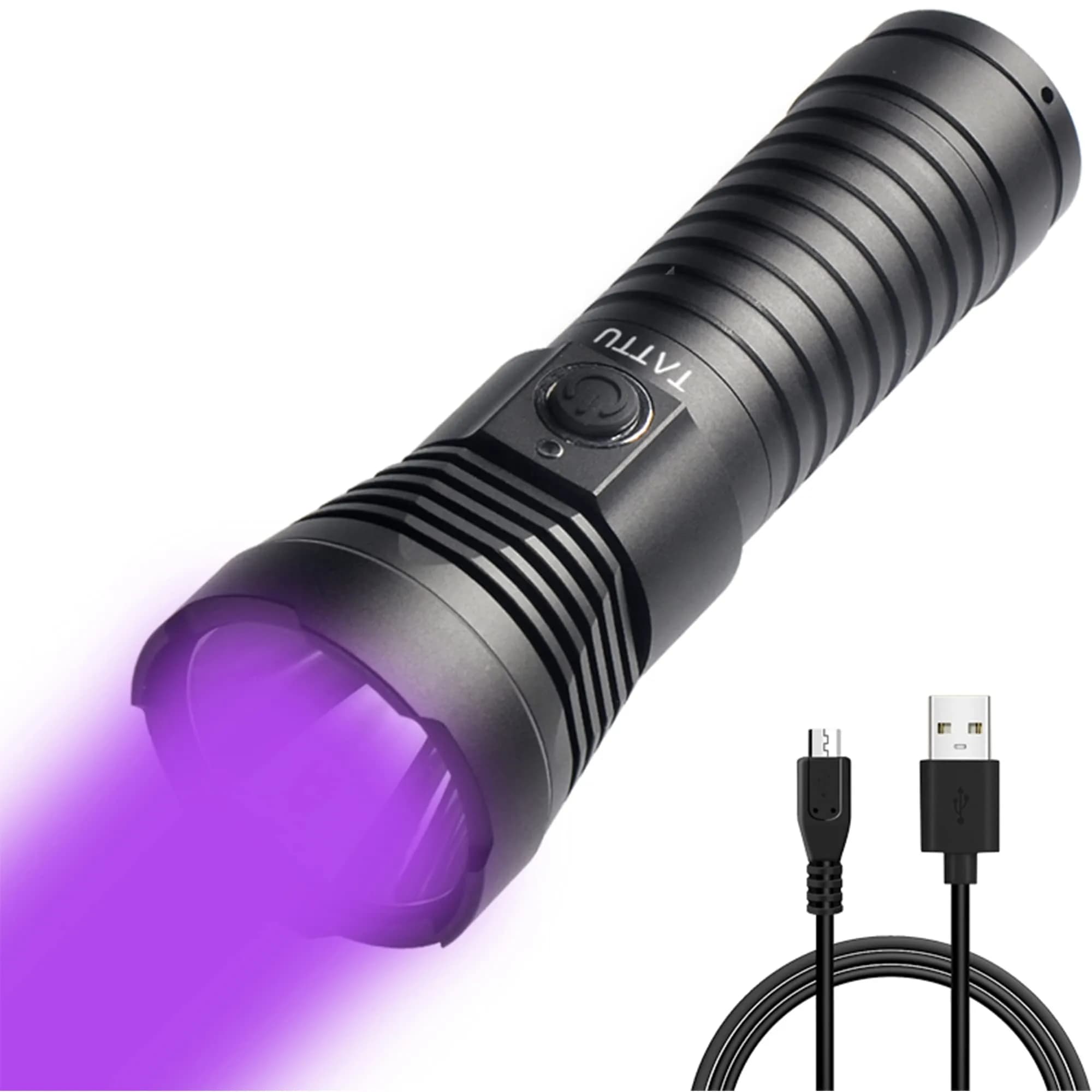 TATTU UV Flashlight Rechargeable 395nm | 10W UV Torch with Micro USB Charging - main product image