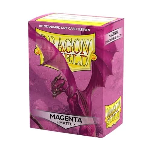 Dragon Shield Standard Size Matte Sleeves (100 CT, Magenta) | Premium TCG Card Protection - main product image