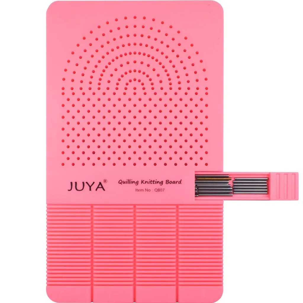 JUYA 2-in-1 Quilling Knitting Board with Pin Board and Grooves, Pink | DIY Art & Craft Kit for Paper Flowers — Pink