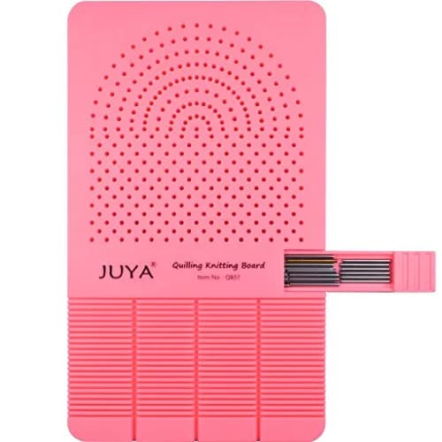 JUYA 2-in-1 Quilling Knitting Board with Pin Board and Grooves, Pink | DIY Art & Craft Kit for Paper Flowers thumbnail 1