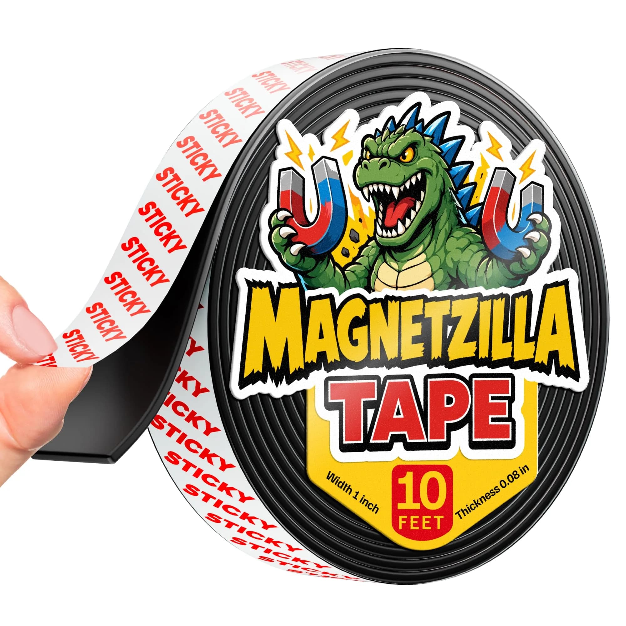 X-bet MAGNET Magnetic Tape Roll 3m (10ft) x 2.5cm (1in) | Strong Adhesive for Crafts & Organization — Roll