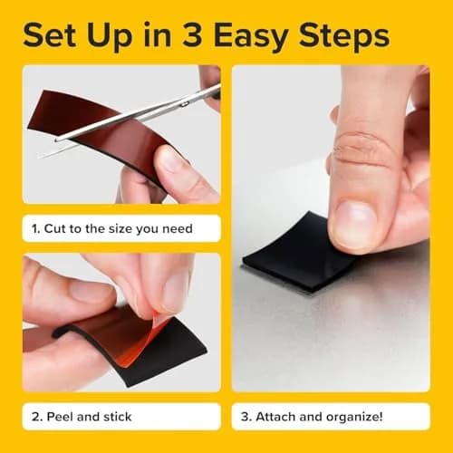 X-bet MAGNET Magnetic Tape Roll 3m (10ft) x 2.5cm (1in) | Strong Adhesive for Crafts & Organization thumbnail 6