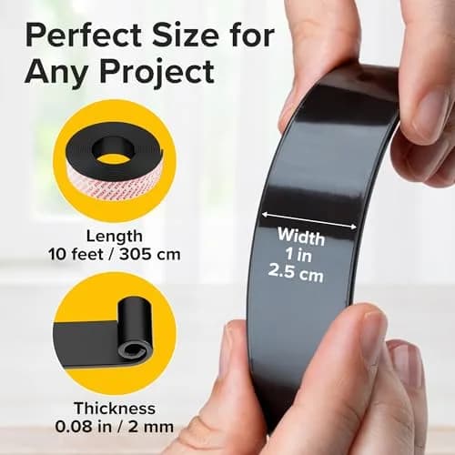 X-bet MAGNET Magnetic Tape Roll 3m (10ft) x 2.5cm (1in) | Strong Adhesive for Crafts & Organization thumbnail 2